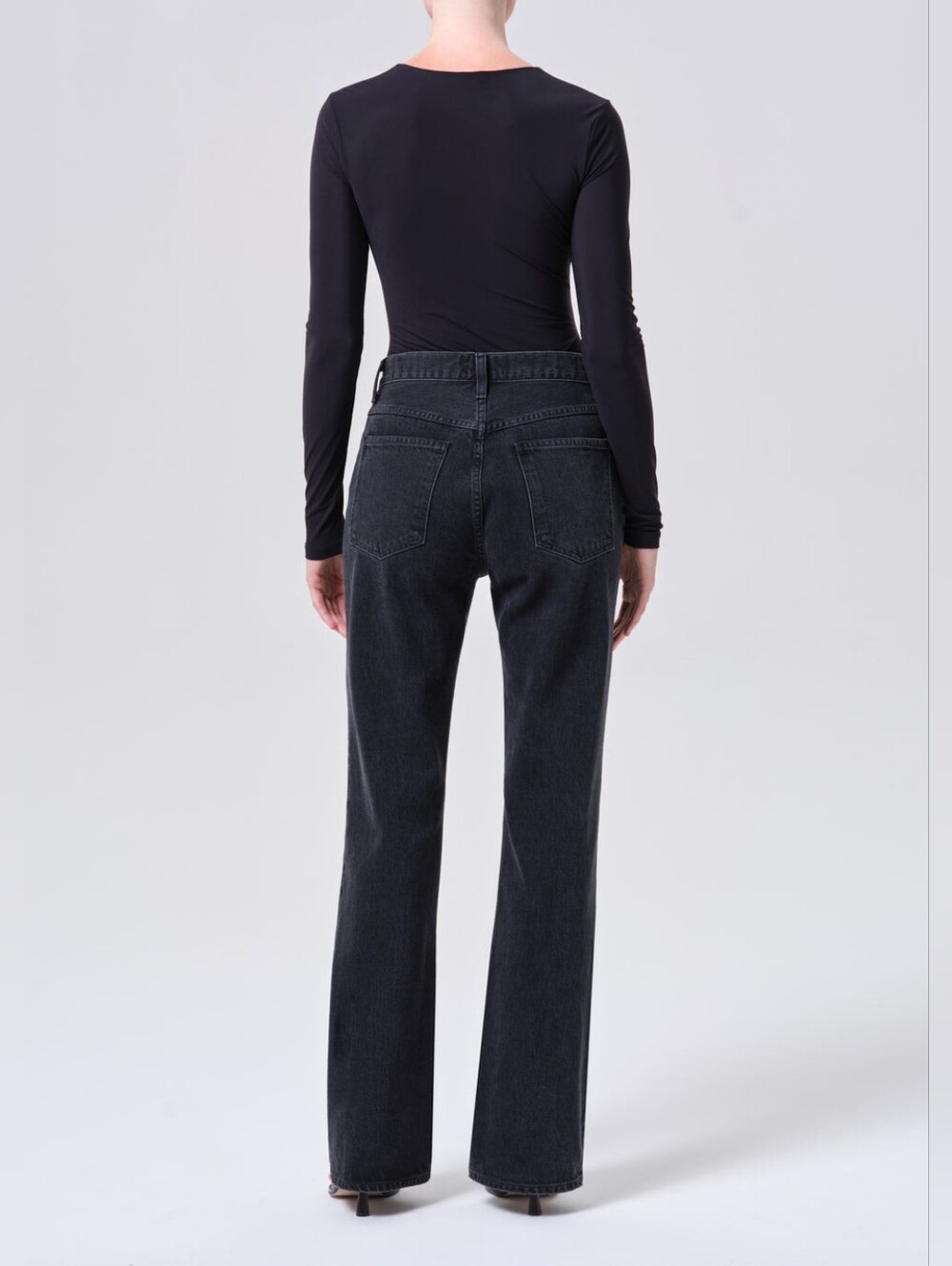 AGOLDE Leena Mid Rise Baby Flare Jeans In FORECAST - Picture 3 of 13